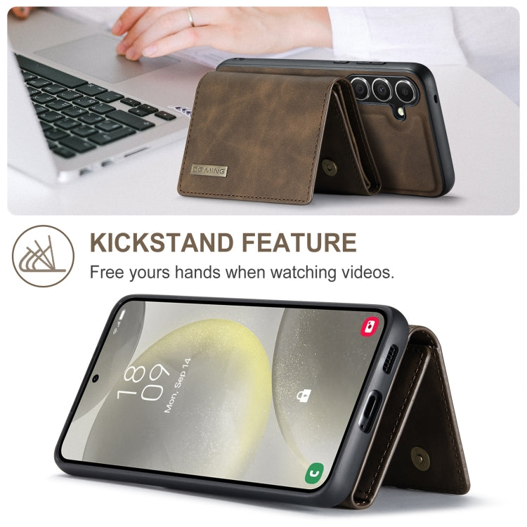 For Samsung Galaxy S24 5G DG.MING M1 Series 3-Fold Multi Card Wallet + Magnetic Phone Case(Coffee)