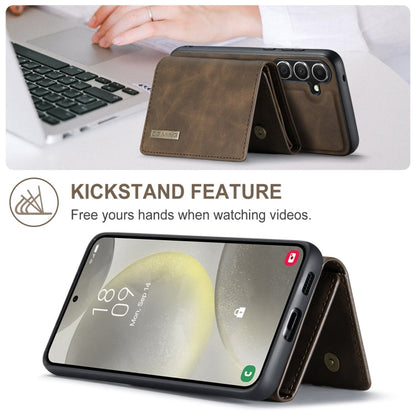 For Samsung Galaxy S24 5G DG.MING M1 Series 3-Fold Multi Card Wallet + Magnetic Phone Case(Coffee)