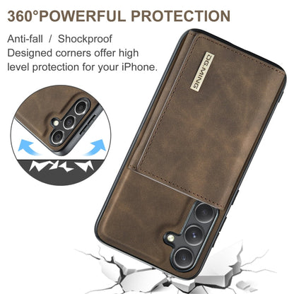 For Samsung Galaxy S24 5G DG.MING M1 Series 3-Fold Multi Card Wallet + Magnetic Phone Case(Coffee)