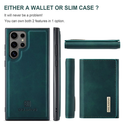 Pour Samsung Galaxy S24 Ultra 5G DG.MING Série M1 Étui portefeuille multi-cartes 3 volets + Coque de téléphone magnétique (Vert)