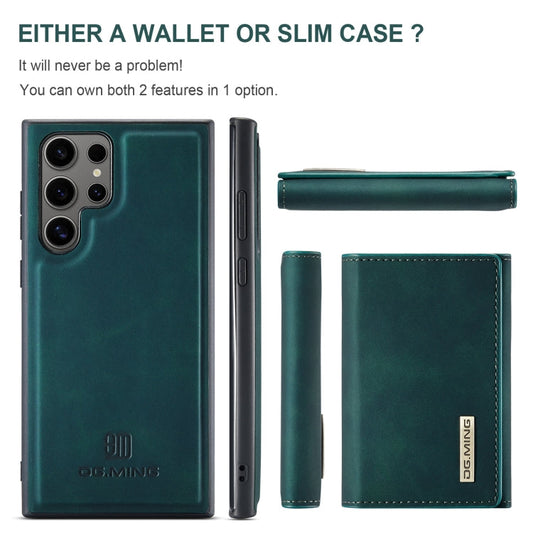 For Samsung Galaxy S24 Ultra 5G DG.MING M1 Series 3-Fold Multi Card Wallet + Magnetic Phone Case(Green)
