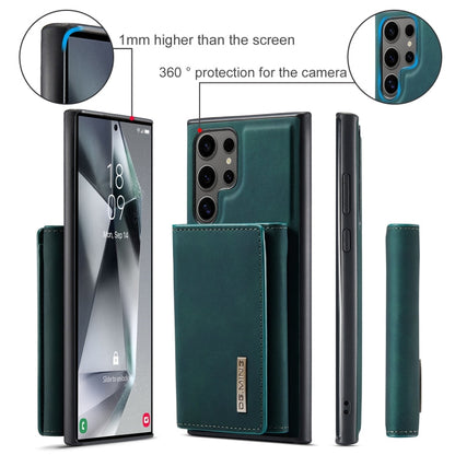 Pour Samsung Galaxy S24 Ultra 5G DG.MING Série M1 Étui portefeuille multi-cartes 3 volets + Coque de téléphone magnétique (Vert)