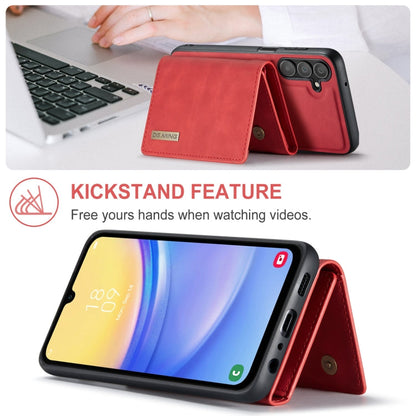 For Samsung Galaxy A15 5G / A15 4G DG.MING M1 Series 3-Fold Multi Card Wallet + Magnetic Phone Case(Red)
