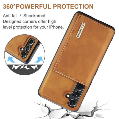 Pour Samsung Galaxy A35 5G DG.MING Série M1 Étui Portefeuille à Trois Volets Multi-Cartes + Coque de Téléphone Magnétique (Marron)