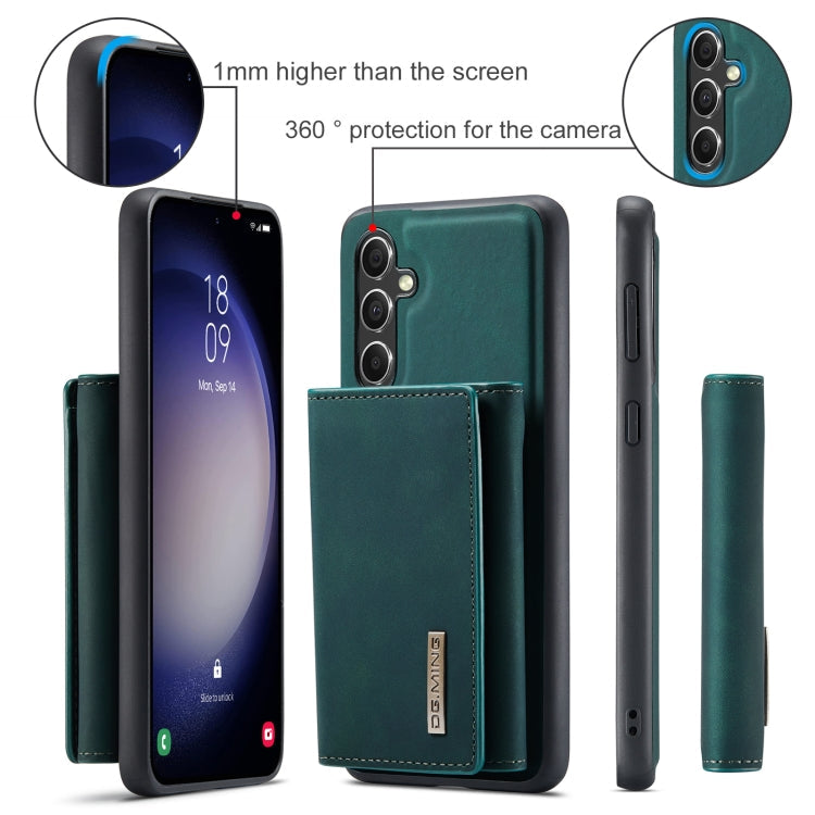 For Samsung Galaxy A55 5G DG.MING M1 Series 3-Fold Multi Card Wallet + Magnetic Phone Case(Green)