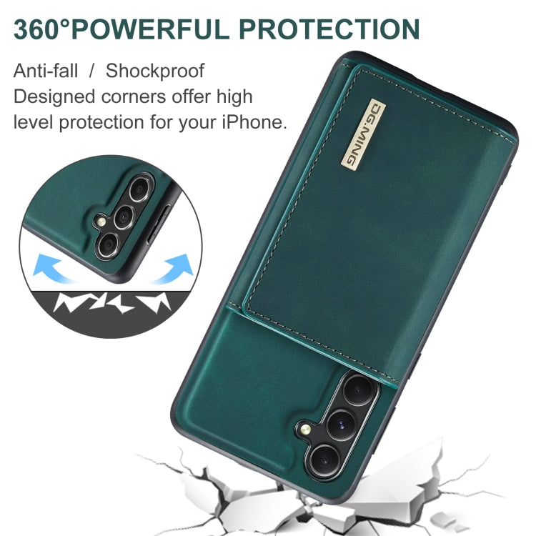 For Samsung Galaxy A55 5G DG.MING M1 Series 3-Fold Multi Card Wallet + Magnetic Phone Case(Green)