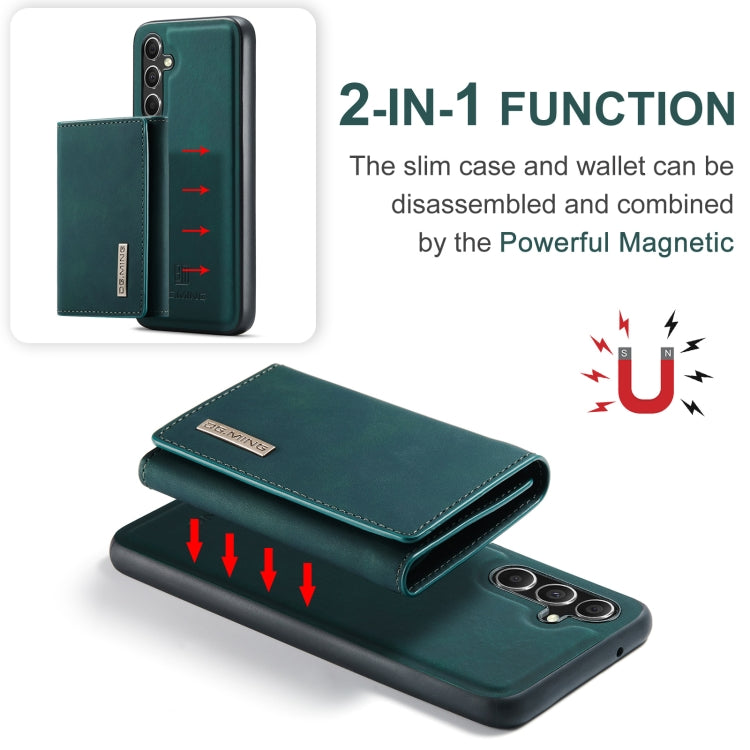 For Samsung Galaxy A55 5G DG.MING M1 Series 3-Fold Multi Card Wallet + Magnetic Phone Case(Green)