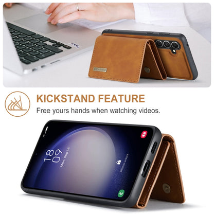 For Samsung Galaxy A55 5G DG.MING M1 Series 3-Fold Multi Card Wallet + Magnetic Phone Case(Brown)