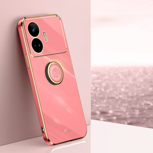 Pour étui de téléphone en TPU électrolytique 6D à bord droit Realme GT Neo5 SE XINLI avec support annulaire (rouge aubépine)