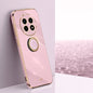 Pour Realme 13 Pro Global XINLI Étui de Téléphone en TPU avec Bord Droit et Électroplacage 6D avec Anneau Support (Violet Cerise)