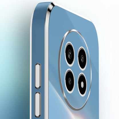 Pour Realme 13 Pro Global XINLI Étui de téléphone en TPU à bord droit 6D galvanisé avec support de bague (rose)