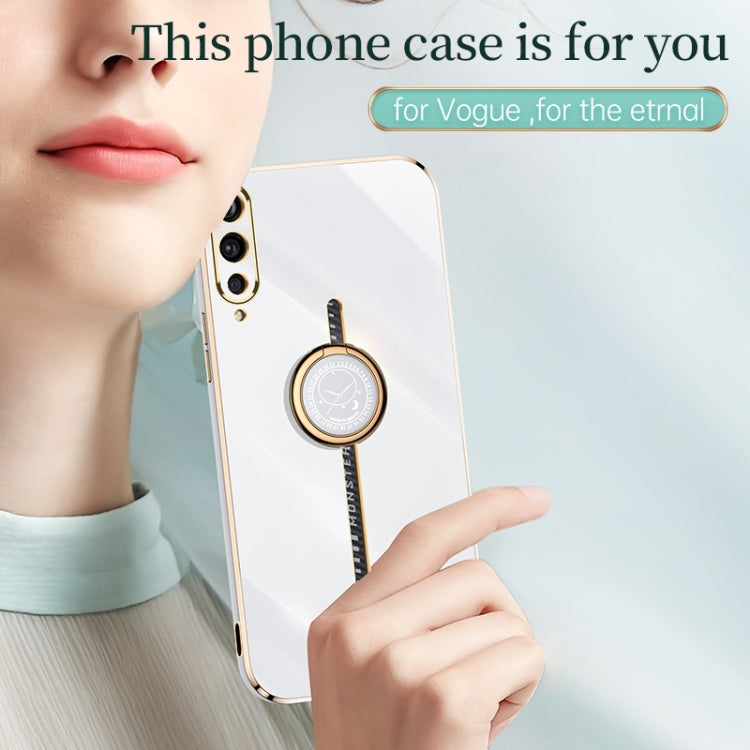 For vivo iQOO Pro XINLI Straight Edge 6D Electroplate TPU Phone Case with Ring Holder(Pink)