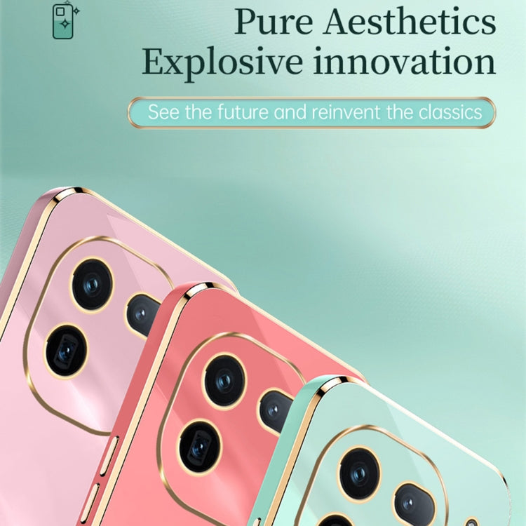 For vivo iQOO 12 Pro 5G XINLI Straight Edge 6D Electroplate TPU Phone Case with Ring Holder(Pink)