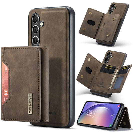 For Samsung Galaxy A54 5G DG.MING M2 Series 3-Fold Multi Card Bag + Magnetic Phone Case(Coffee)