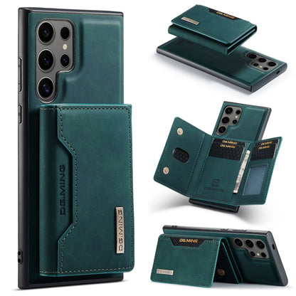 For Samsung Galaxy S24 Ultra 5G DG.MING M2 Series 3-Fold Multi Card Bag + Magnetic Phone Case(Green)