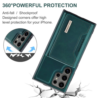For Samsung Galaxy S24 Ultra 5G DG.MING M2 Series 3-Fold Multi Card Bag + Magnetic Phone Case(Green)
