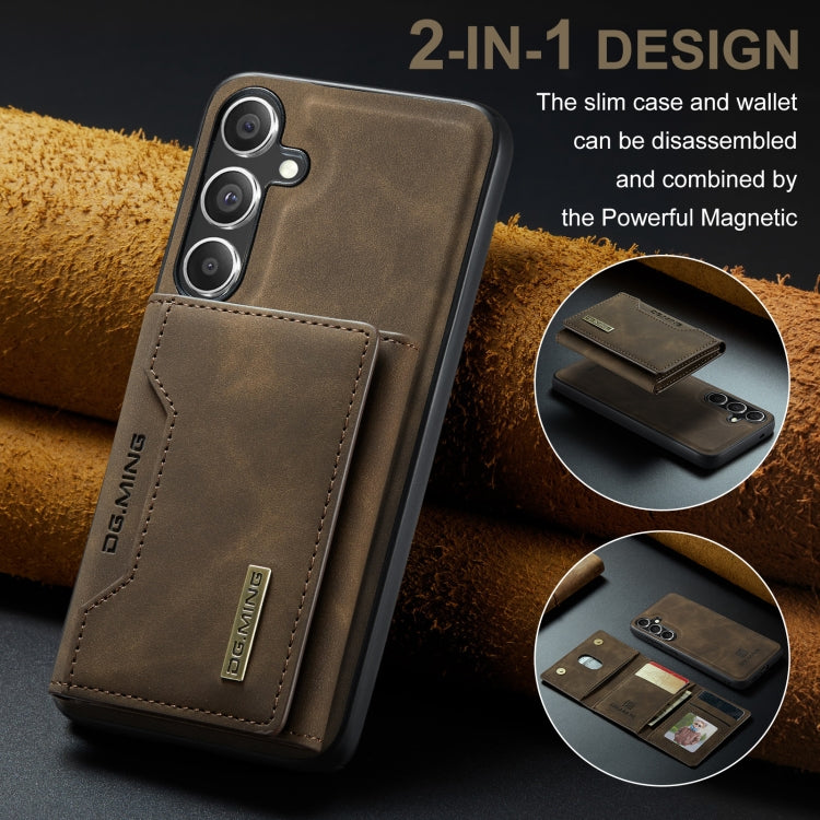 For Samsung Galaxy S24+ 5G DG.MING M2 Series 3-Fold Multi Card Bag + Magnetic Phone Case(Coffee)