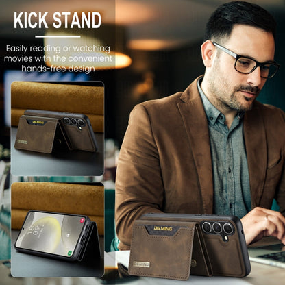 For Samsung Galaxy S24+ 5G DG.MING M2 Series 3-Fold Multi Card Bag + Magnetic Phone Case(Coffee)