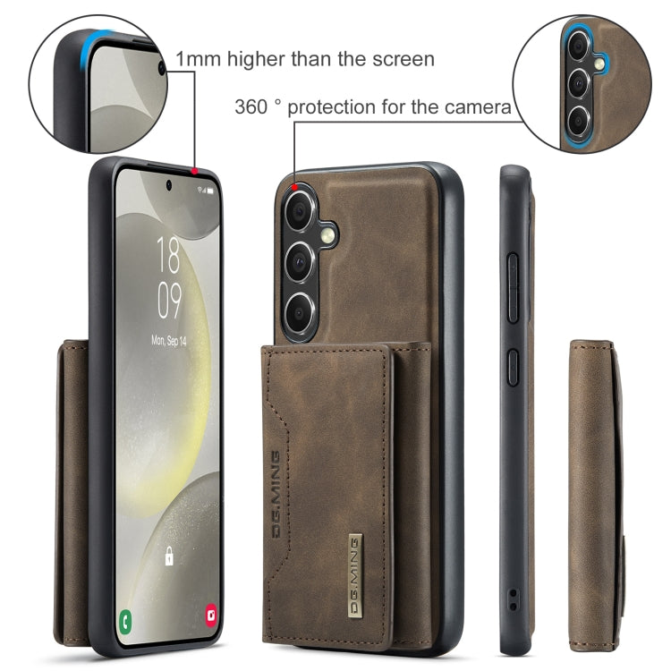For Samsung Galaxy S24+ 5G DG.MING M2 Series 3-Fold Multi Card Bag + Magnetic Phone Case(Coffee)