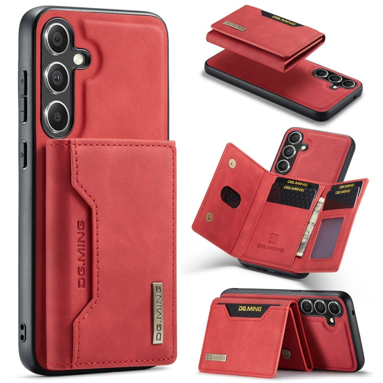 Pour Samsung Galaxy S24+ 5G DG.MING M2 Series 3-Fold Multi Card Bag + Étui de téléphone magnétique (Rouge)