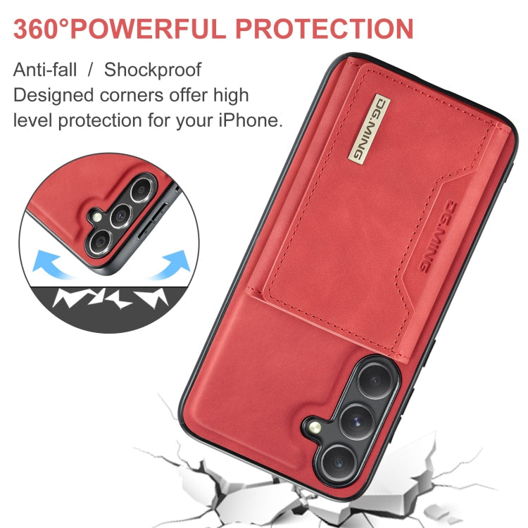 Pour Samsung Galaxy S24+ 5G DG.MING M2 Series 3-Fold Multi Card Bag + Étui de téléphone magnétique (Rouge)