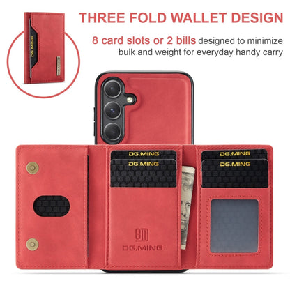 Pour Samsung Galaxy S24+ 5G DG.MING M2 Series 3-Fold Multi Card Bag + Étui de téléphone magnétique (Rouge)