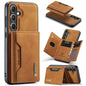 For Samsung Galaxy S24 5G DG.MING M2 Series 3-Fold Multi Card Bag + Magnetic Phone Case(Brown)