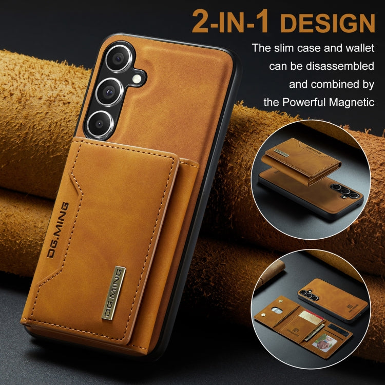 For Samsung Galaxy S24 5G DG.MING M2 Series 3-Fold Multi Card Bag + Magnetic Phone Case(Brown)