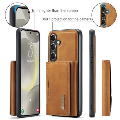 For Samsung Galaxy S24 5G DG.MING M2 Series 3-Fold Multi Card Bag + Magnetic Phone Case(Brown)