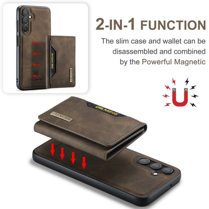 For Samsung Galaxy A15 5G / A15 4G DG.MING M2 Series 3-Fold Multi Card Bag + Magnetic Phone Case(Coffee)