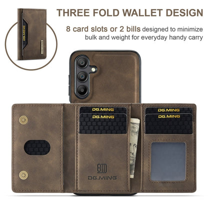 For Samsung Galaxy A15 5G / A15 4G DG.MING M2 Series 3-Fold Multi Card Bag + Magnetic Phone Case(Coffee)