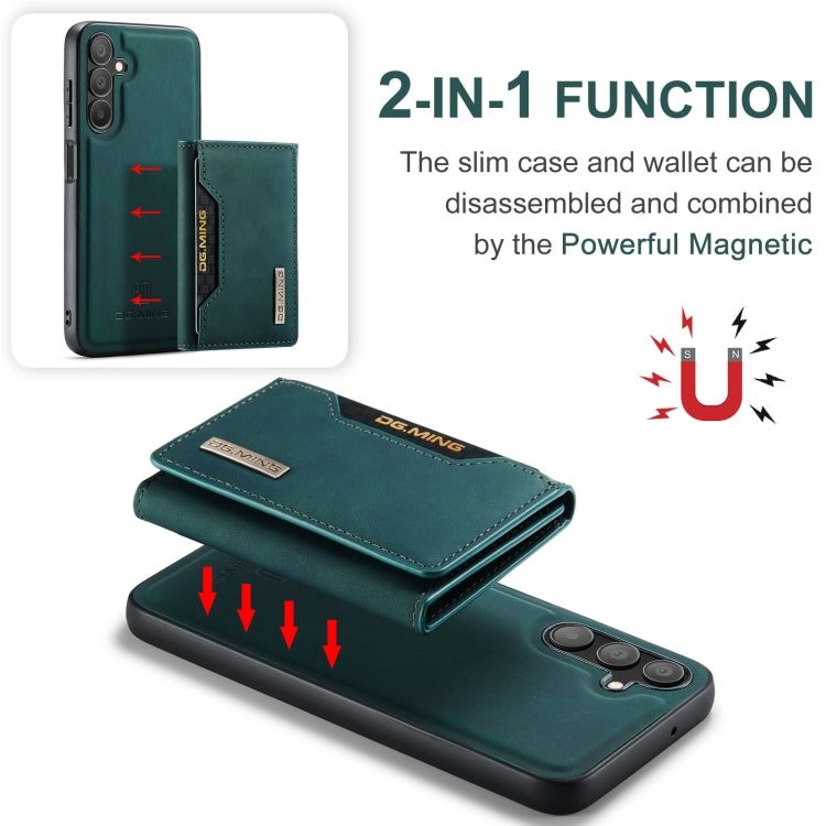 For Samsung Galaxy A15 5G / A15 4G DG.MING M2 Series 3-Fold Multi Card Bag + Magnetic Phone Case(Green)