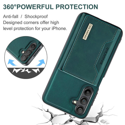 For Samsung Galaxy A15 5G / A15 4G DG.MING M2 Series 3-Fold Multi Card Bag + Magnetic Phone Case(Green)