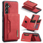 For Samsung Galaxy A35 5G DG.MING M2 Series 3-Fold Multi Card Bag + Magnetic Phone Case(Red)