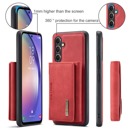 For Samsung Galaxy A35 5G DG.MING M2 Series 3-Fold Multi Card Bag + Magnetic Phone Case(Red)