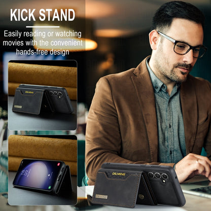 For Samsung Galaxy A55 5G DG.MING M2 Series 3-Fold Multi Card Bag + Magnetic Phone Case(Black)