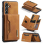 For Samsung Galaxy A55 5G DG.MING M2 Series 3-Fold Multi Card Bag + Magnetic Phone Case(Brown)
