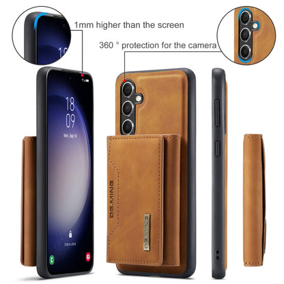 For Samsung Galaxy A55 5G DG.MING M2 Series 3-Fold Multi Card Bag + Magnetic Phone Case(Brown)
