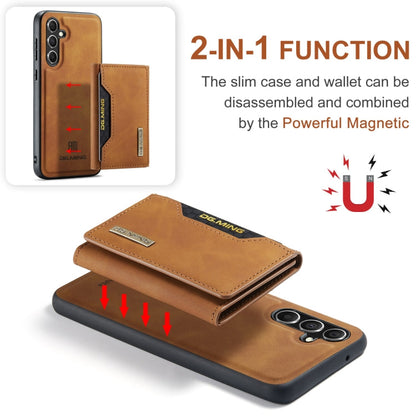For Samsung Galaxy A55 5G DG.MING M2 Series 3-Fold Multi Card Bag + Magnetic Phone Case(Brown)