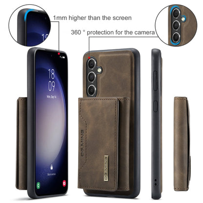 For Samsung Galaxy A55 5G DG.MING M2 Series 3-Fold Multi Card Bag + Magnetic Phone Case(Coffee)