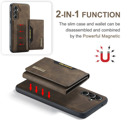 For Samsung Galaxy A55 5G DG.MING M2 Series 3-Fold Multi Card Bag + Magnetic Phone Case(Coffee)
