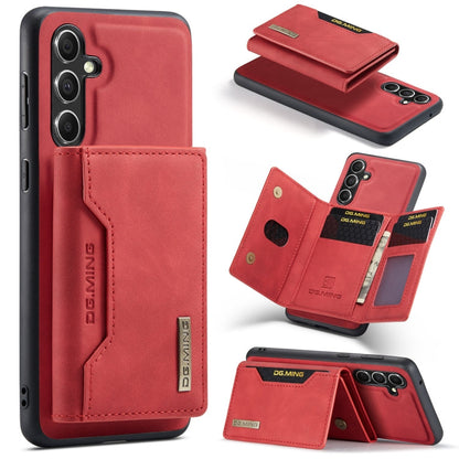 For Samsung Galaxy A55 5G DG.MING M2 Series 3-Fold Multi Card Bag + Magnetic Phone Case(Red)