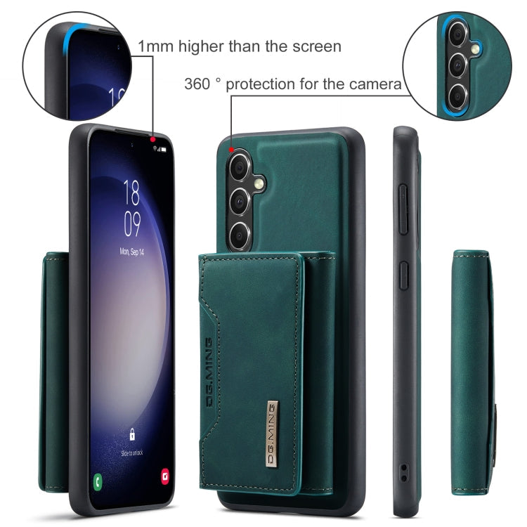 For Samsung Galaxy A55 5G DG.MING M2 Series 3-Fold Multi Card Bag + Magnetic Phone Case(Green)