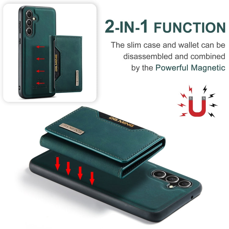 For Samsung Galaxy A55 5G DG.MING M2 Series 3-Fold Multi Card Bag + Magnetic Phone Case(Green)