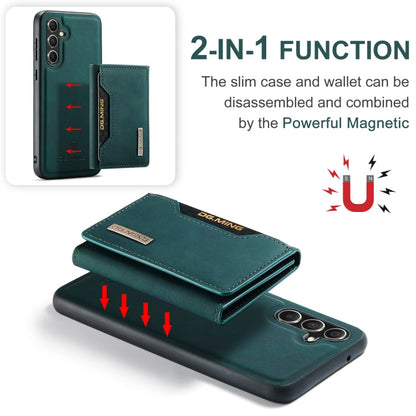 For Samsung Galaxy A55 5G DG.MING M2 Series 3-Fold Multi Card Bag + Magnetic Phone Case(Green)