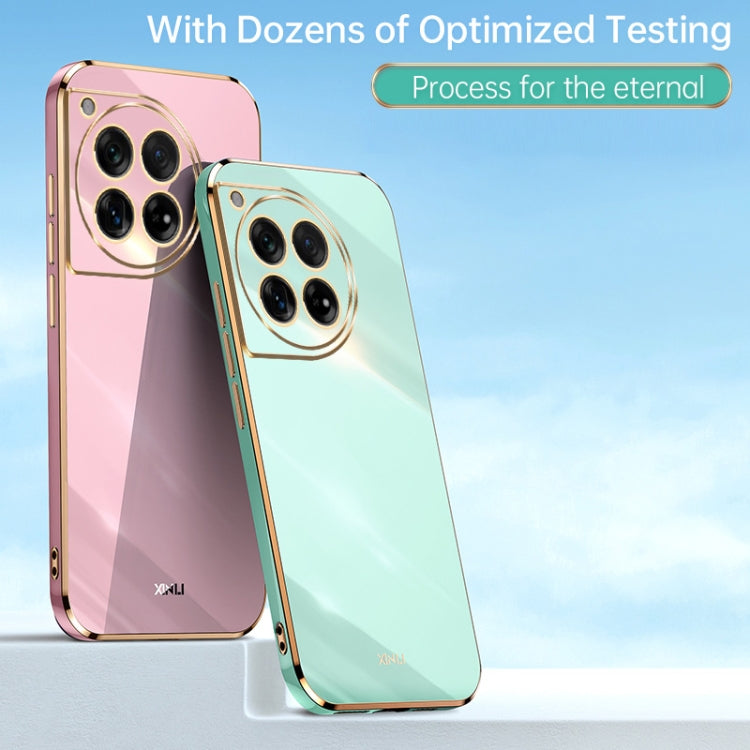 For OnePlus Ace 3 XINLI Straight Edge 6D Electroplate TPU Phone Case(Pink)