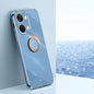For OnePlus Ace 2V XINLI Straight Edge 6D Electroplate TPU Phone Case with Ring Holder(Celestial Blue)