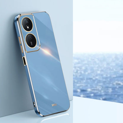 Coque de téléphone en TPU électrolytique 6D à bords droits XINLI pour For Honor Play 50 Plus 5G (Bleu Céleste)