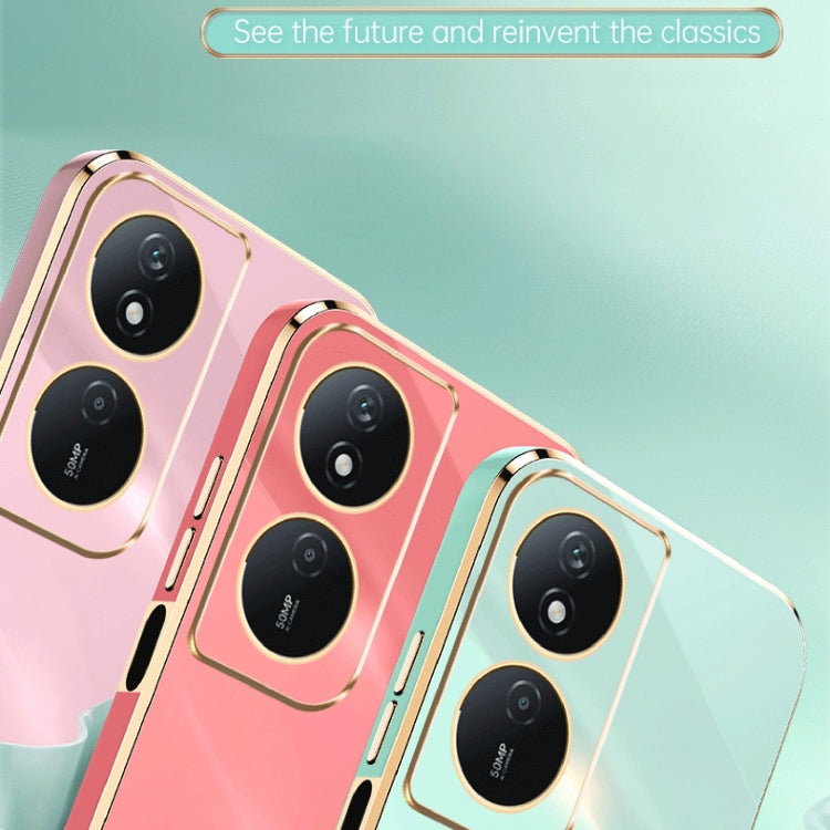 Coque de téléphone en TPU électrolytique 6D à bords droits XINLI pour For Honor Play 50 Plus 5G (Bleu Céleste)