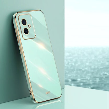 For Honor 100 XINLI Straight Edge 6D Electroplate TPU Phone Case(Mint Green)